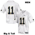 Notre Dame Fighting Irish Men's Alohi Gilman #11 White Under Armour No Name Authentic Stitched Big & Tall College NCAA Football Jersey TWA3699TX